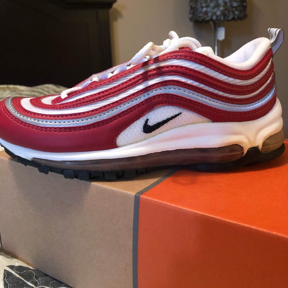 Nike Air Max ‘97. Red and white.  Child size 4.